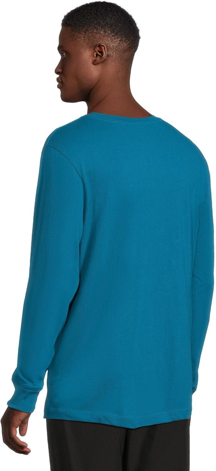 imageTHE NORTH FACE Mens Evolution Simple Dome Longsleeve Tee Cotton Shirt With the Classic LogoDusk Blue