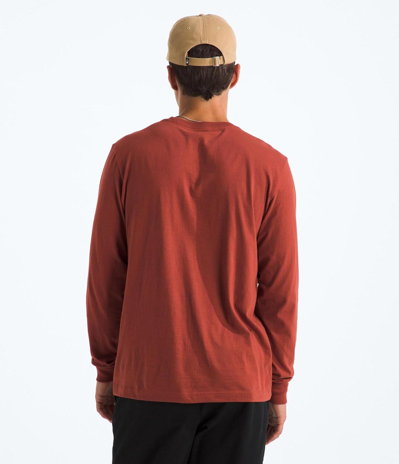 imageTHE NORTH FACE Mens Evolution Simple Dome Longsleeve Tee Cotton Shirt With the Classic LogoIron Clay
