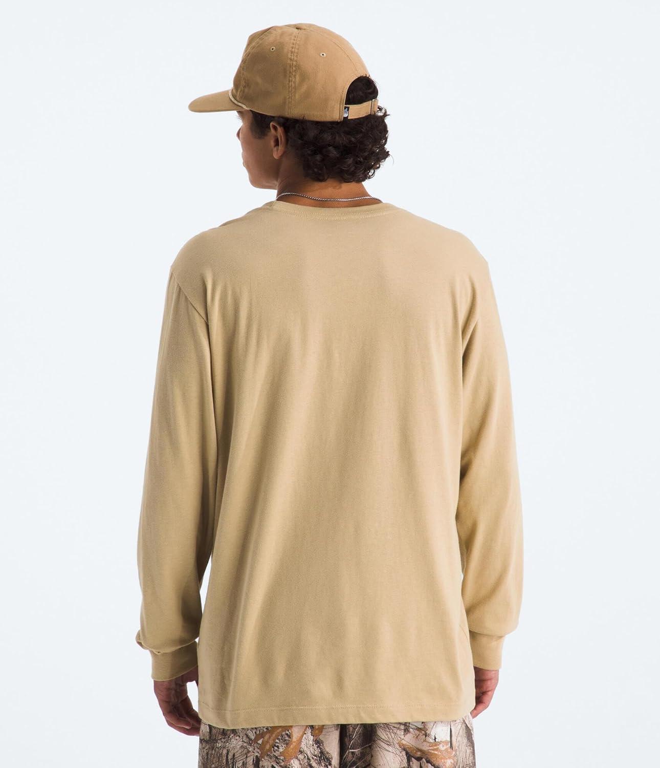 imageTHE NORTH FACE Mens Evolution Simple Dome Longsleeve Tee Cotton Shirt With the Classic LogoKhaki Stone