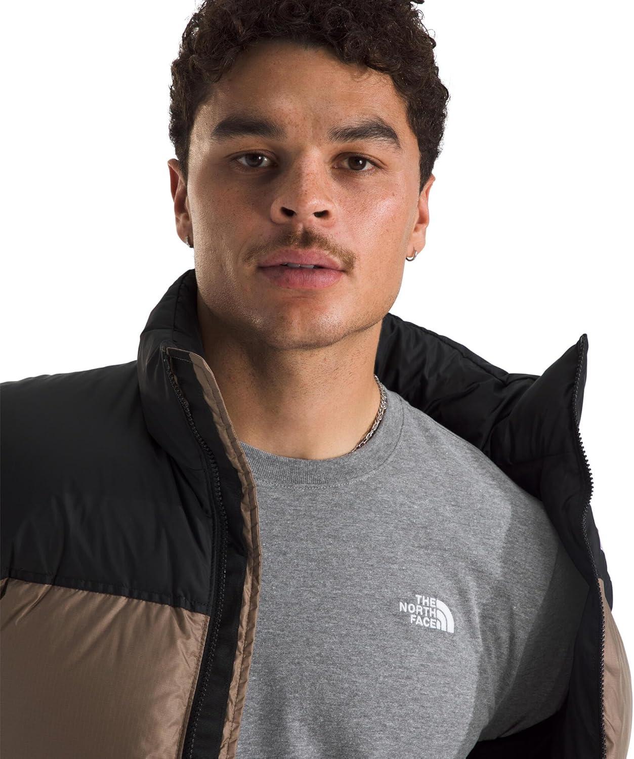 imageTHE NORTH FACE Mens Evolution Simple Dome Longsleeve Tee Cotton Shirt With the Classic LogoTnf Mid Grey Heather