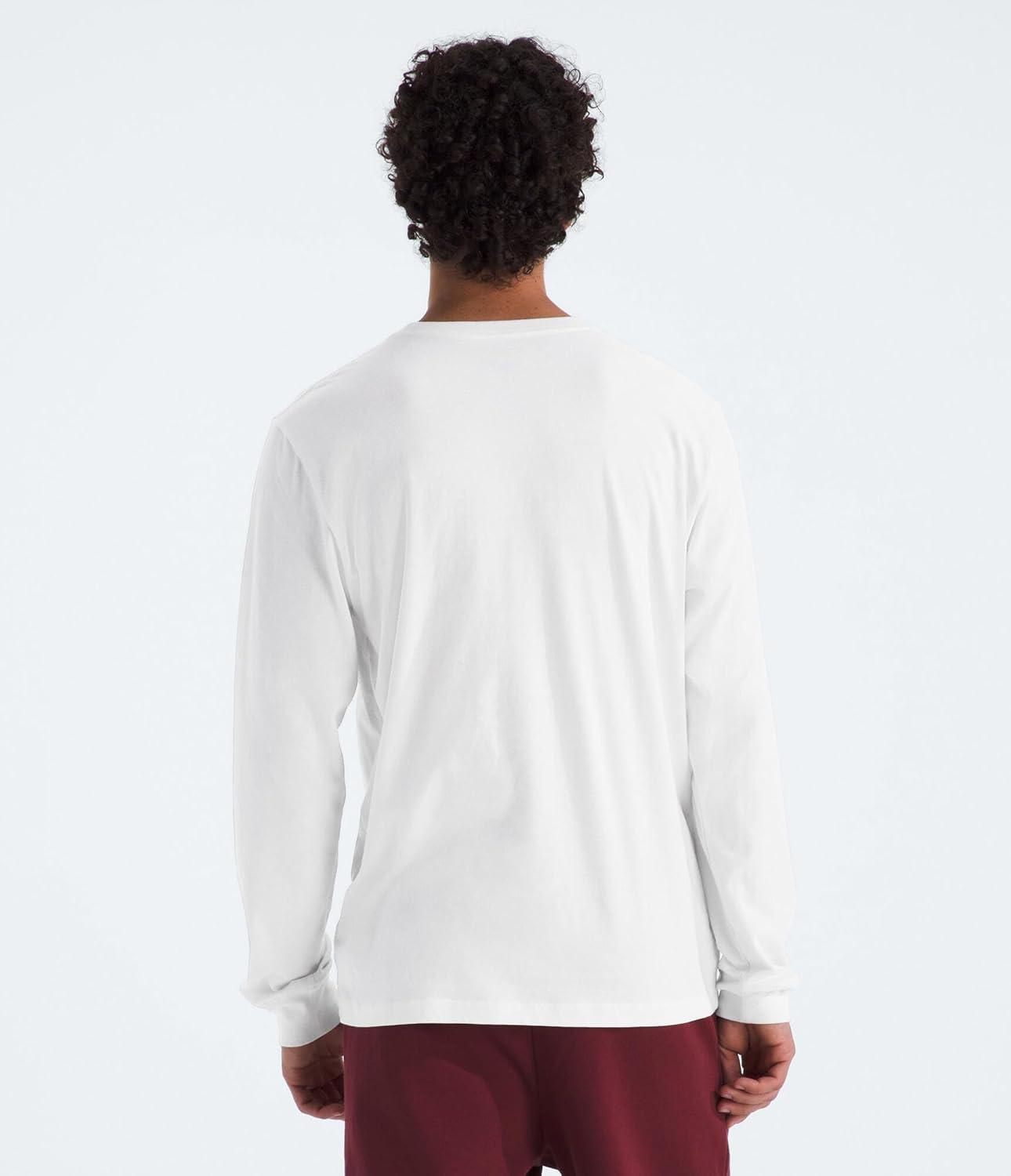 imageTHE NORTH FACE Mens Evolution Simple Dome Longsleeve Tee Cotton Shirt With the Classic LogoTnf White