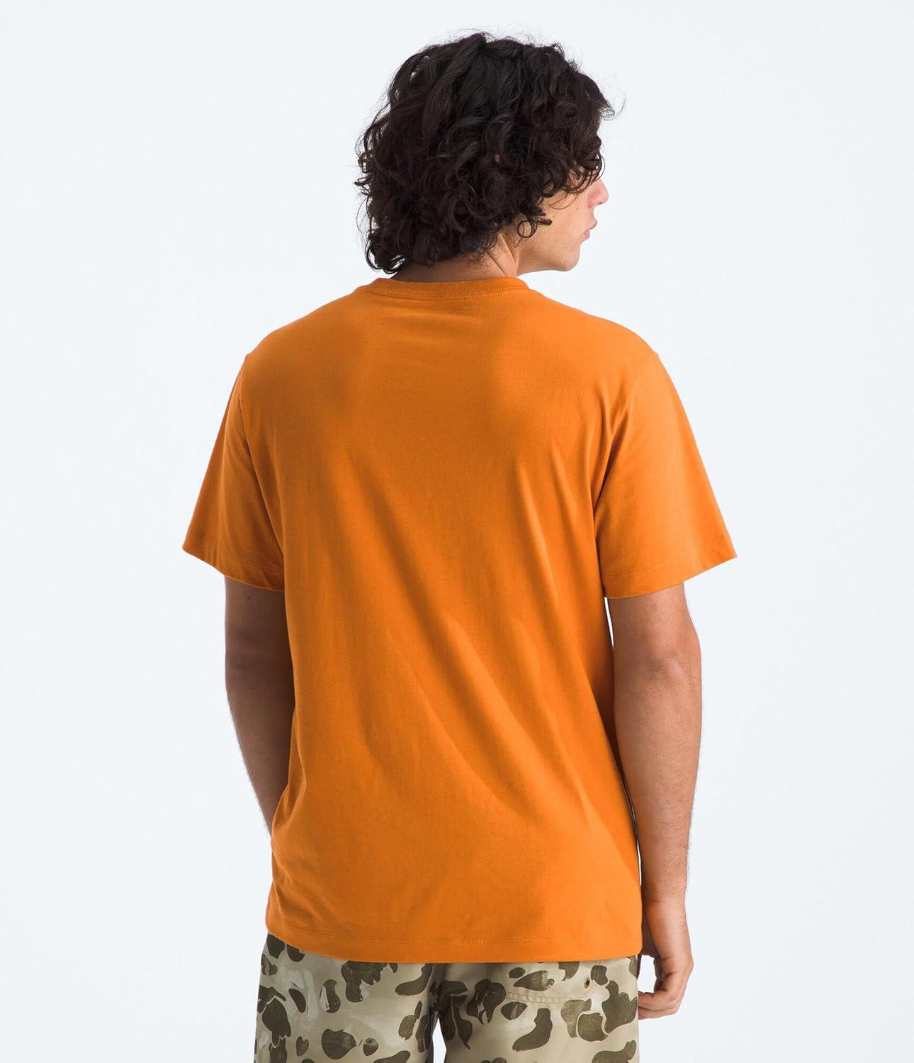 imageTHE NORTH FACE Mens Evolution Simple Dome Shortsleeve Tee Standard amp Big Size Cotton Shirt With the Classic LogoDust Orange