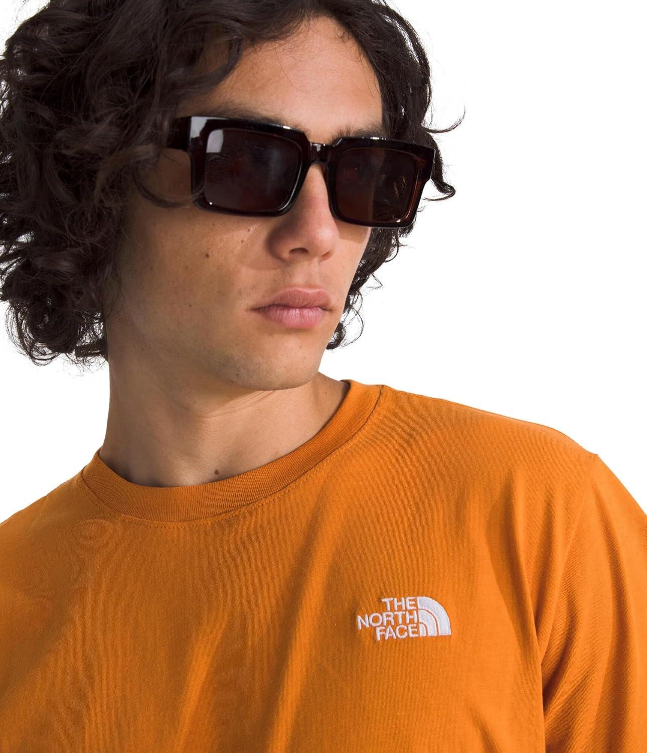 imageTHE NORTH FACE Mens Evolution Simple Dome Shortsleeve Tee Standard amp Big Size Cotton Shirt With the Classic LogoDust Orange