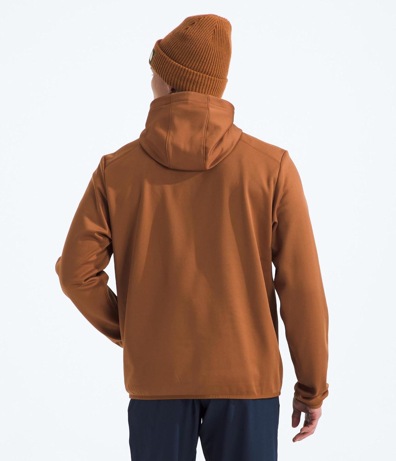 imageTHE NORTH FACE Mens TNF Performance Fleece Full Zip Hoodie Lightweight Hooded Top Elastic Binding amp Zip PocketsBurnt Umber