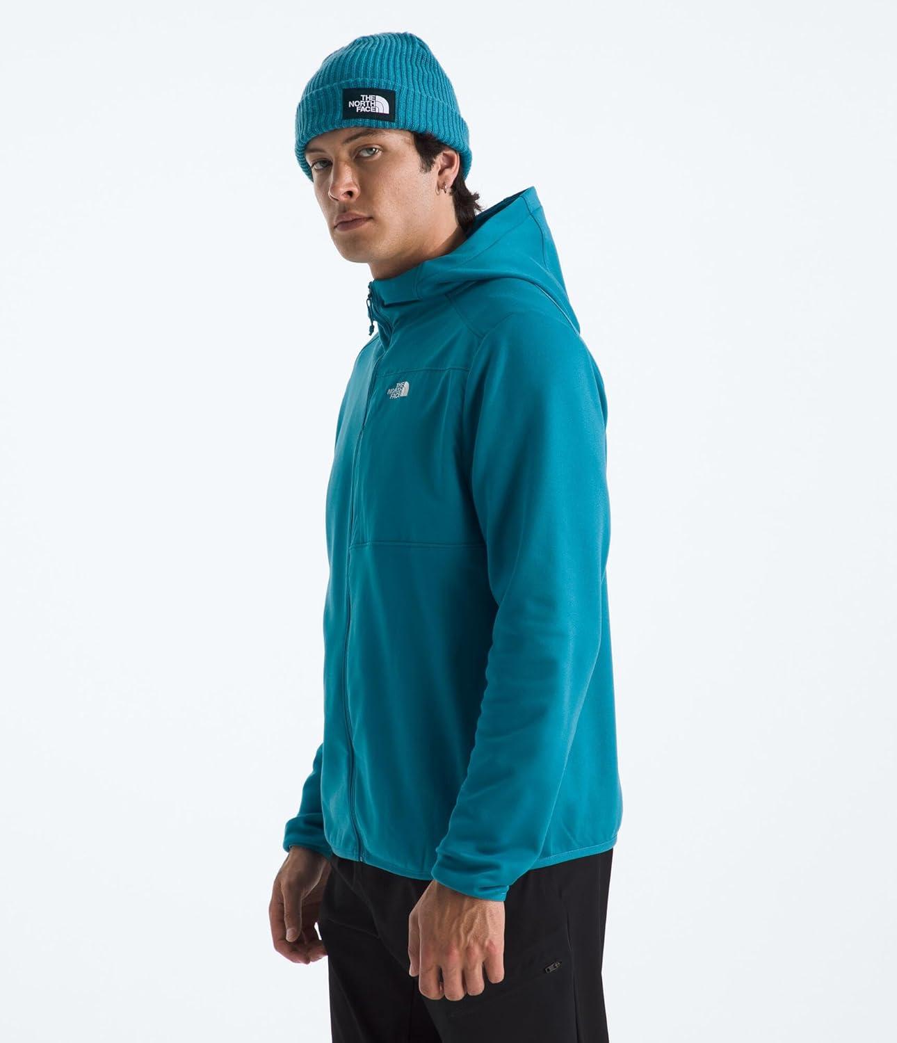imageTHE NORTH FACE Mens TNF Performance Fleece Full Zip Hoodie Lightweight Hooded Top Elastic Binding amp Zip PocketsDusk Blue