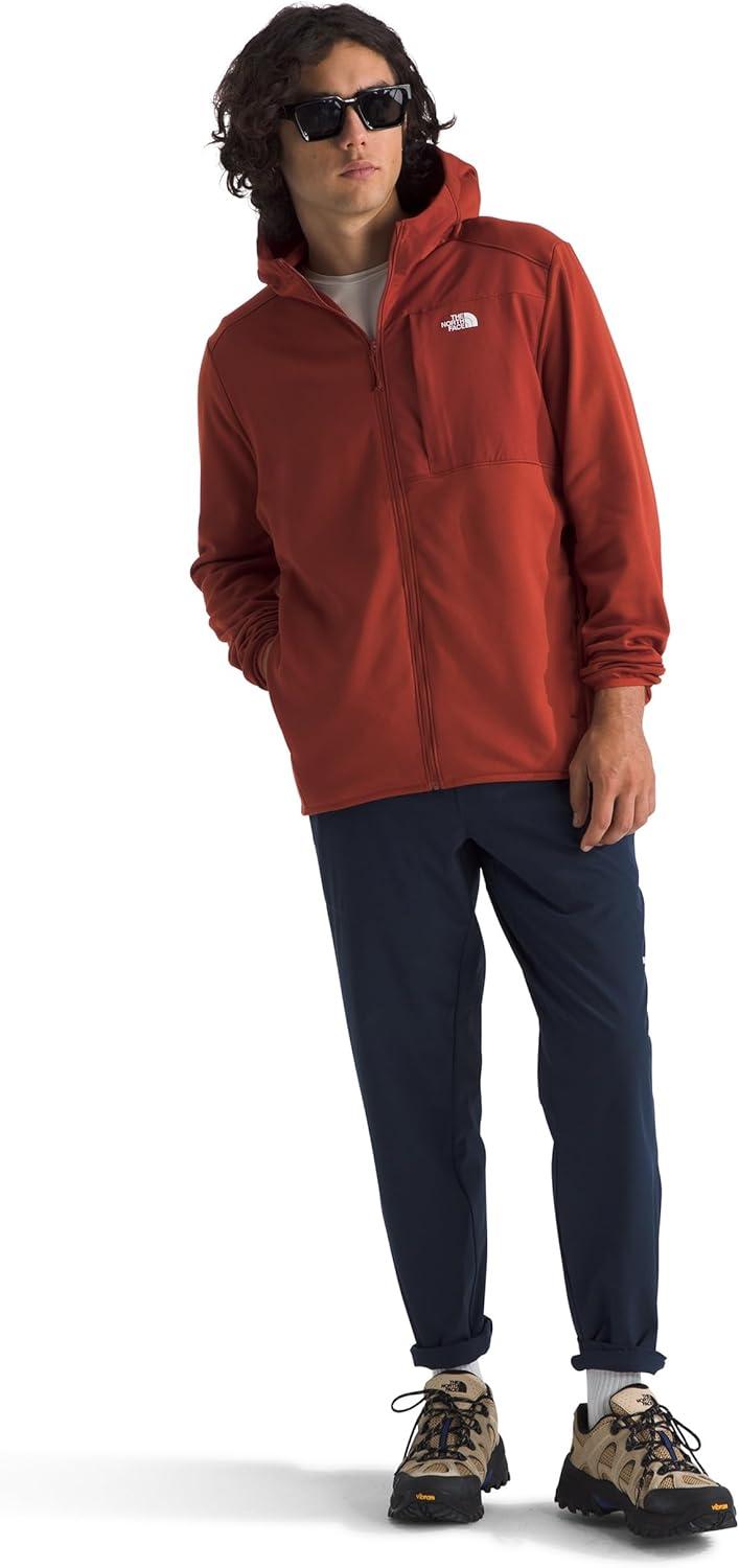 imageTHE NORTH FACE Mens TNF Performance Fleece Full Zip Hoodie Lightweight Hooded Top Elastic Binding amp Zip PocketsIron Clay