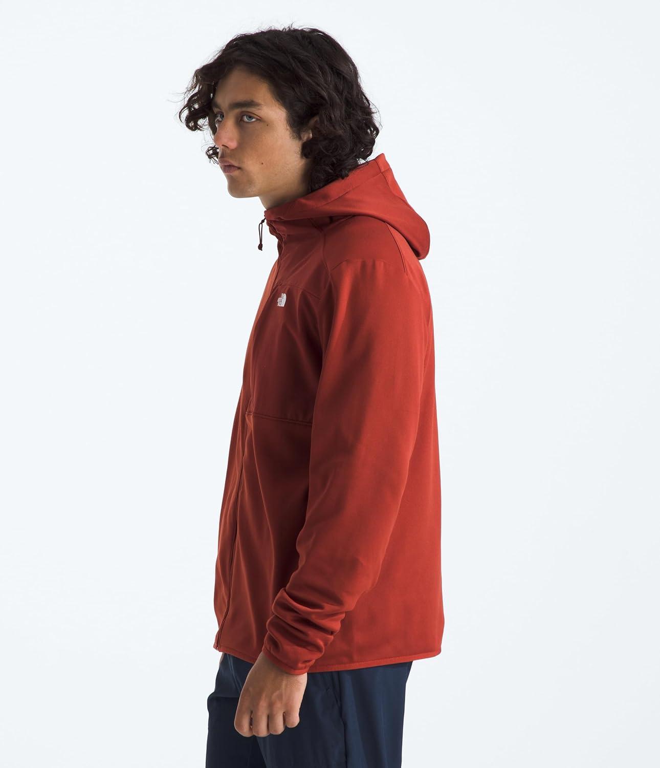 imageTHE NORTH FACE Mens TNF Performance Fleece Full Zip Hoodie Lightweight Hooded Top Elastic Binding amp Zip PocketsIron Clay