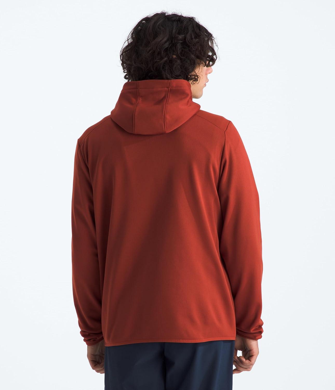 imageTHE NORTH FACE Mens TNF Performance Fleece Full Zip Hoodie Lightweight Hooded Top Elastic Binding amp Zip PocketsIron Clay