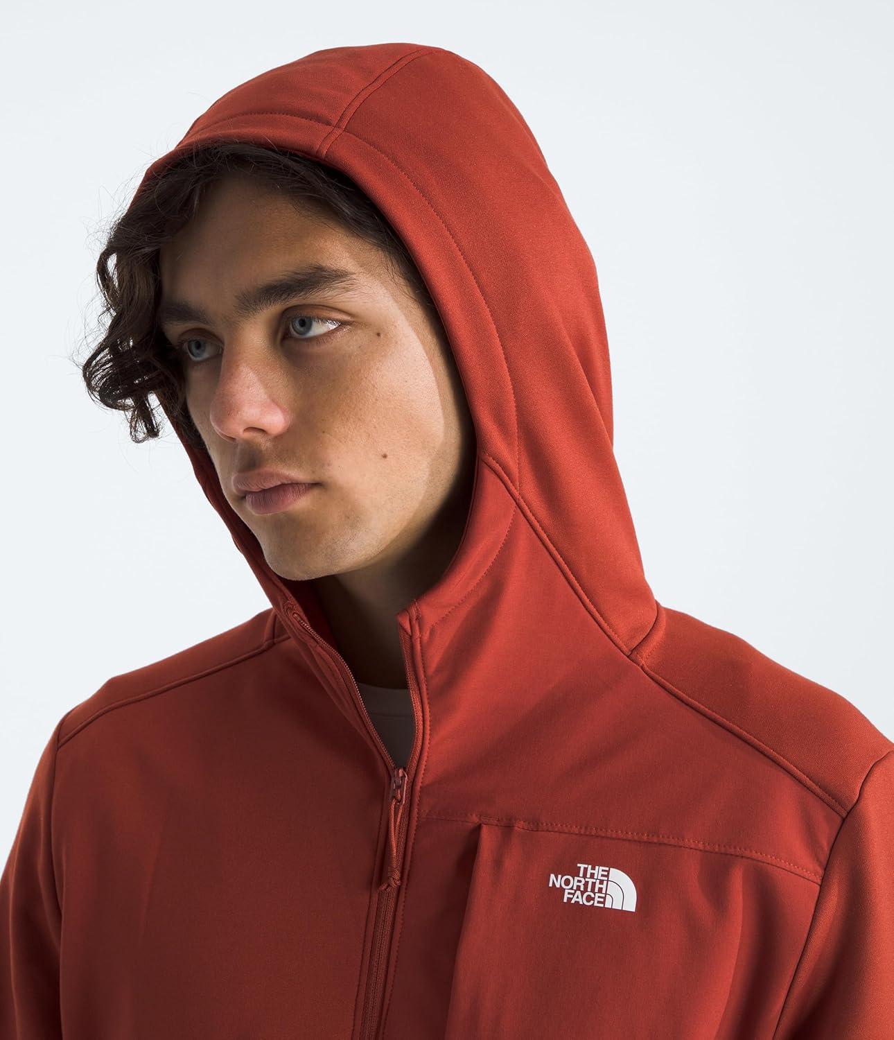 imageTHE NORTH FACE Mens TNF Performance Fleece Full Zip Hoodie Lightweight Hooded Top Elastic Binding amp Zip PocketsIron Clay
