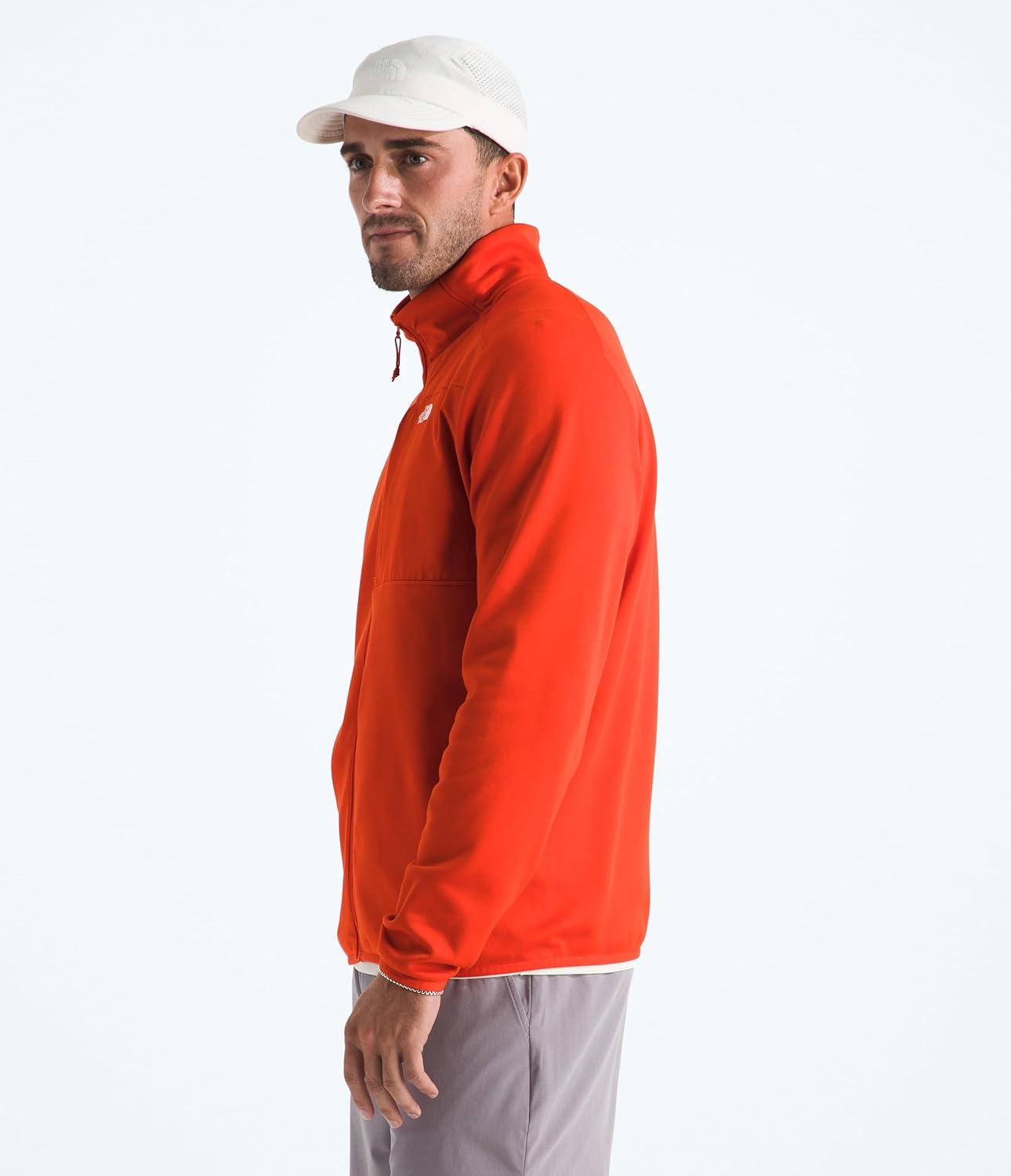 imageTHE NORTH FACE Mens TNF Performance Fleece Full Zip Jacket Lightweight Pullover With Zip PocketsLava Red