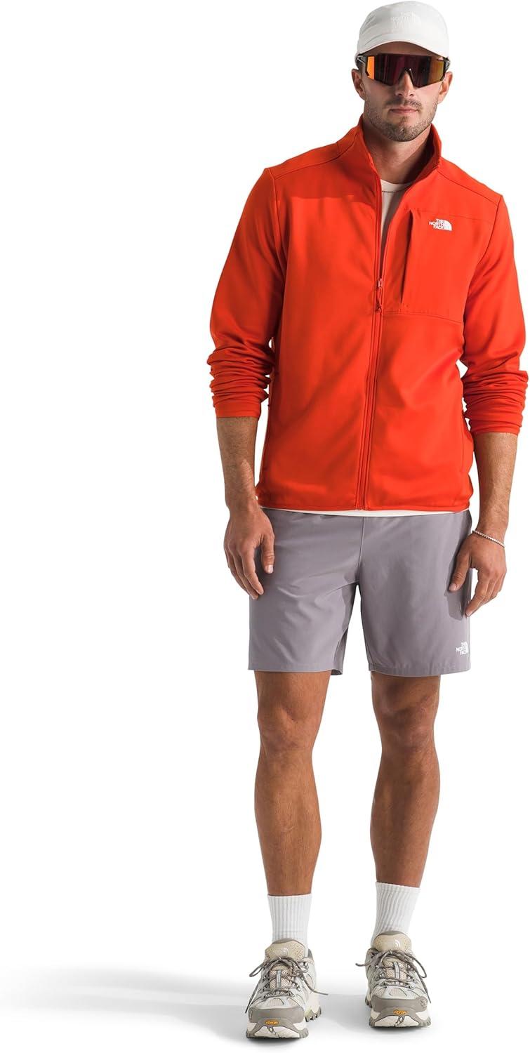 imageTHE NORTH FACE Mens TNF Performance Fleece Full Zip Jacket Lightweight Pullover With Zip PocketsLava Red