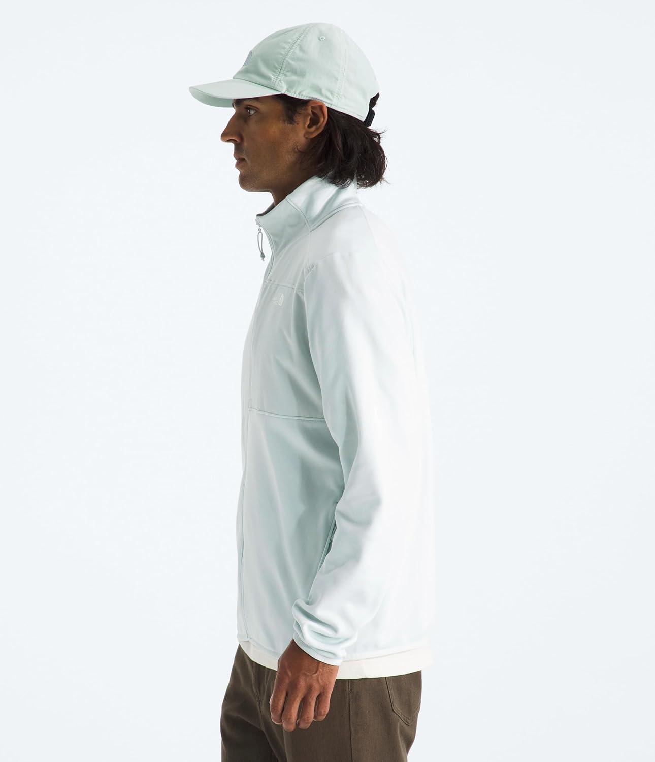 imageTHE NORTH FACE Mens TNF Performance Fleece Full Zip Jacket Lightweight Pullover With Zip PocketsPearl Stone