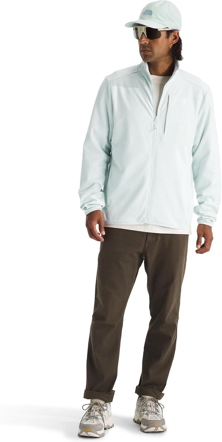 imageTHE NORTH FACE Mens TNF Performance Fleece Full Zip Jacket Lightweight Pullover With Zip PocketsPearl Stone