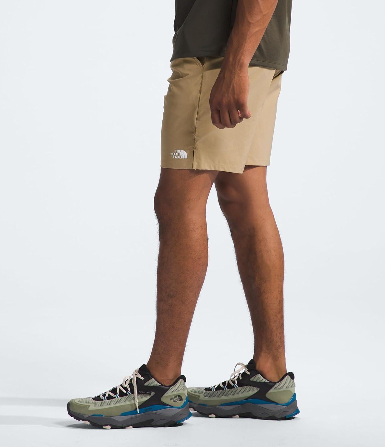 imageTHE NORTH FACE Mens Wander Short 20 Moisture Wicking Water Repellent Finish Internal DrawcordKhaki Stone