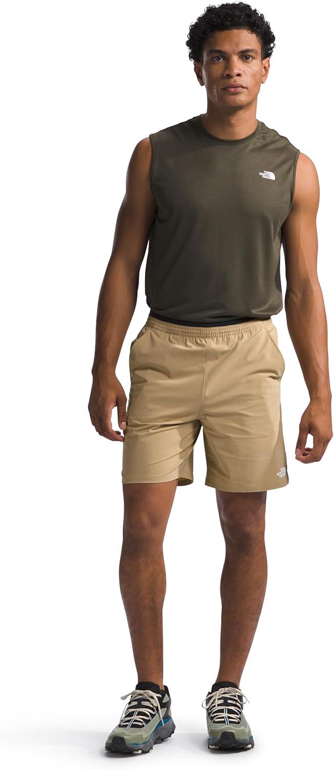 imageTHE NORTH FACE Mens Wander Short 20 Moisture Wicking Water Repellent Finish Internal DrawcordKhaki Stone