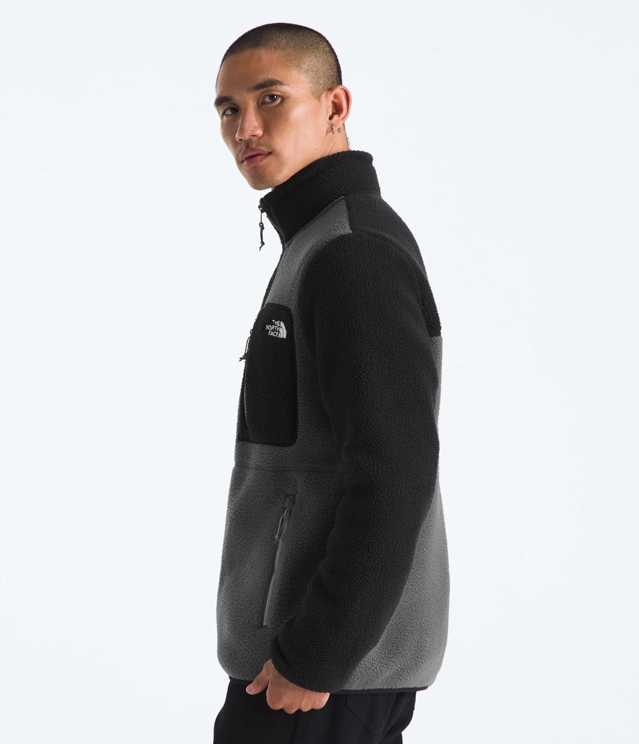 imageTHE NORTH FACE Mens Yumiori Full Zip Jacket Lightweight Fleece Coat With Embroidered Logo Zip PocketsAnthracite GreyTnf BlackMonument Grey