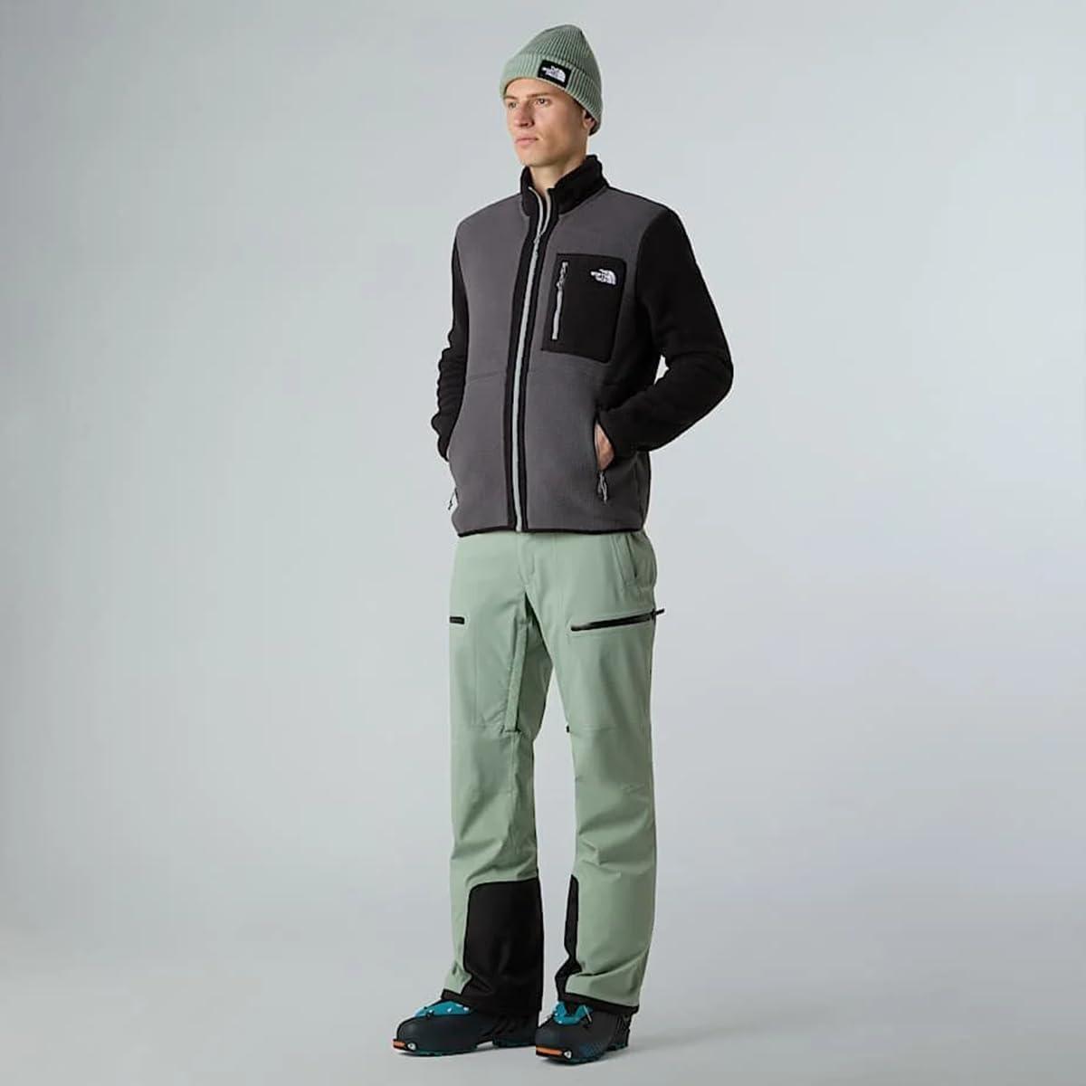 imageTHE NORTH FACE Mens Yumiori Full Zip Jacket Lightweight Fleece Coat With Embroidered Logo Zip PocketsAnthracite GreyTnf BlackMonument Grey