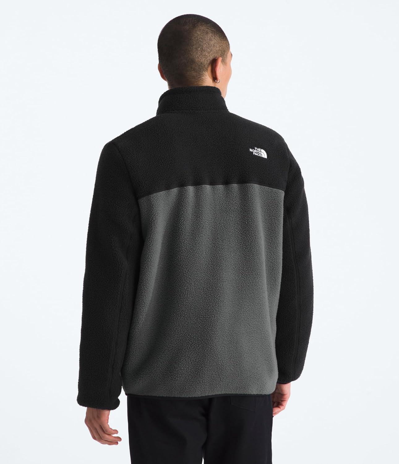 imageTHE NORTH FACE Mens Yumiori Full Zip Jacket Lightweight Fleece Coat With Embroidered Logo Zip PocketsAnthracite GreyTnf BlackMonument Grey
