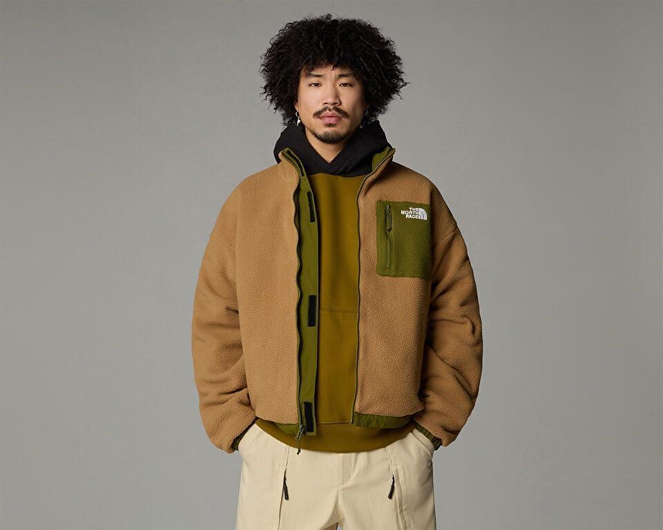 imageTHE NORTH FACE Mens Yumiori Reversible Jacket Water amp Wind Resistant Internal Cinch Cord Elastic Cuffs amp Zip PocketsForest OliveUtility Brown