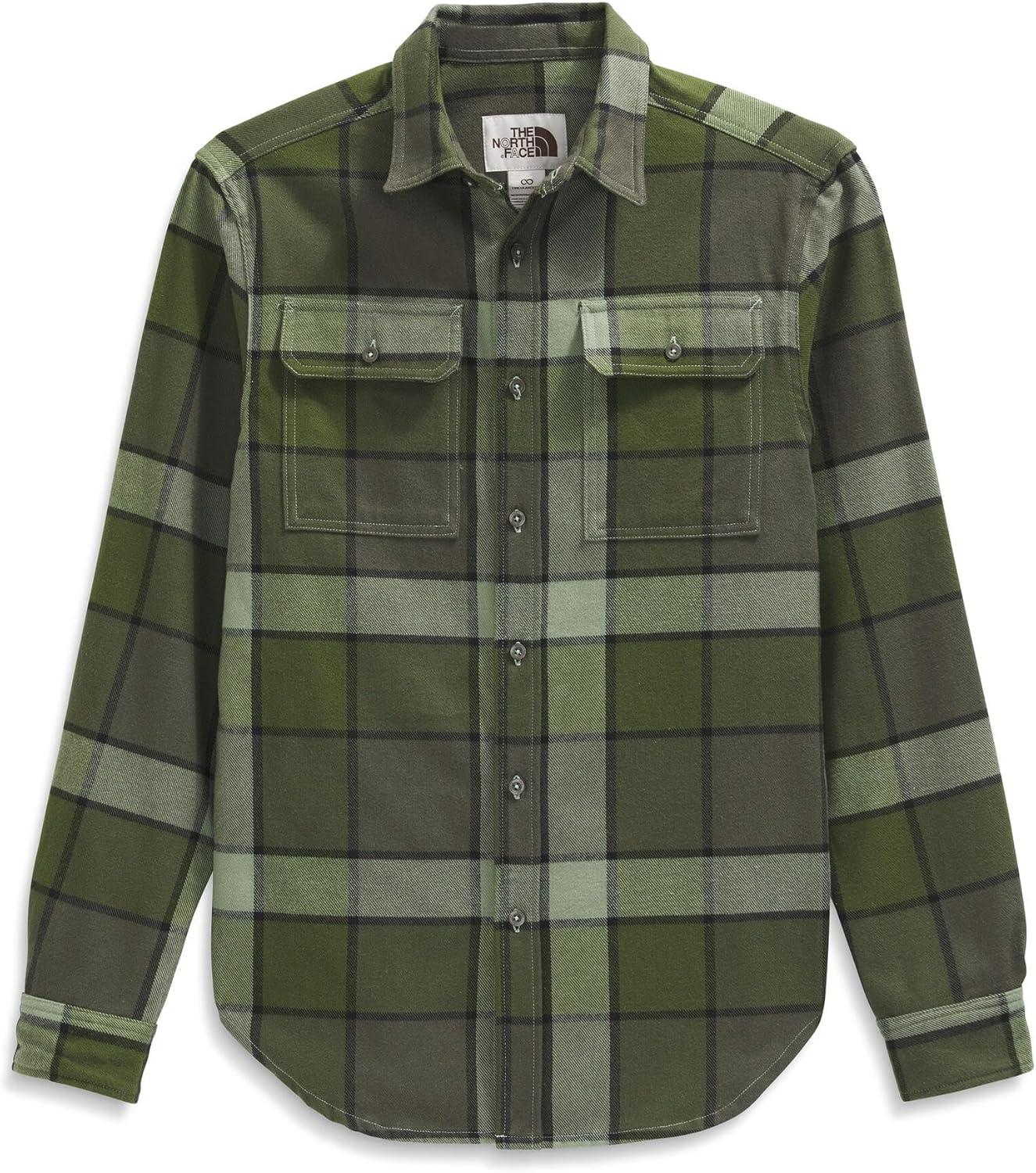 imageThe North FACE Mens Arroyo LongSleeve Flannel ButtonDown ShirtNew Taupe Green Macro Small Plaid