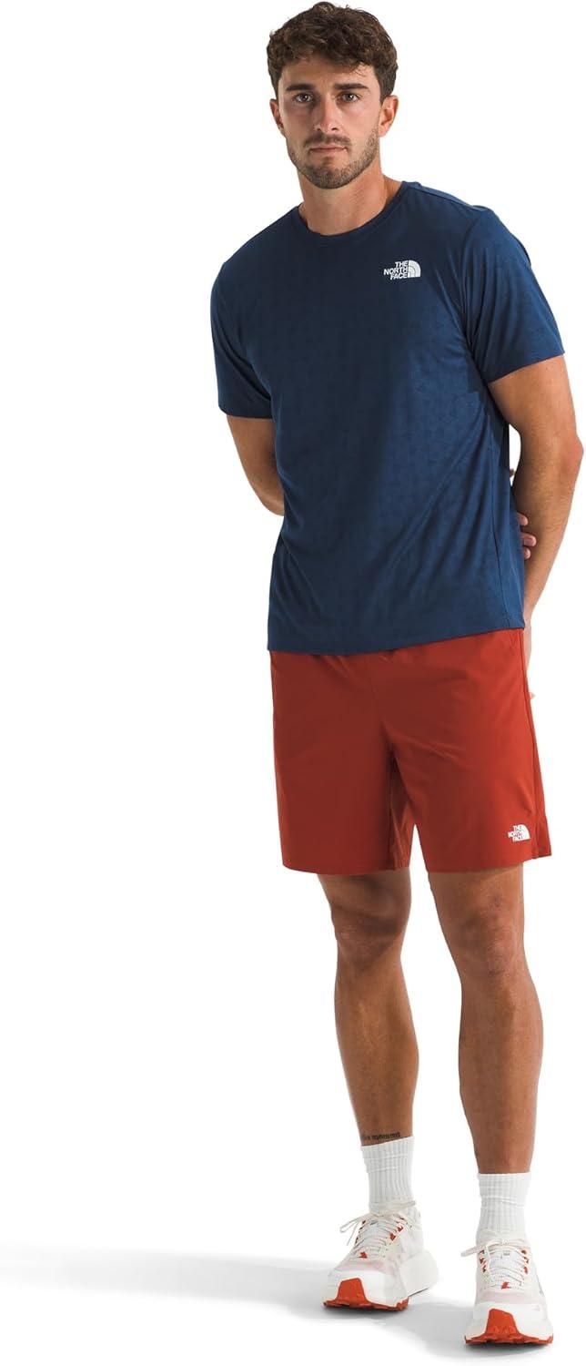 imageThe North Face Mens 247 Pentadome Embossed Short Sleeve Tee Regular Fit TShirt with MoistureWicking Flashdry TechEstate Blue