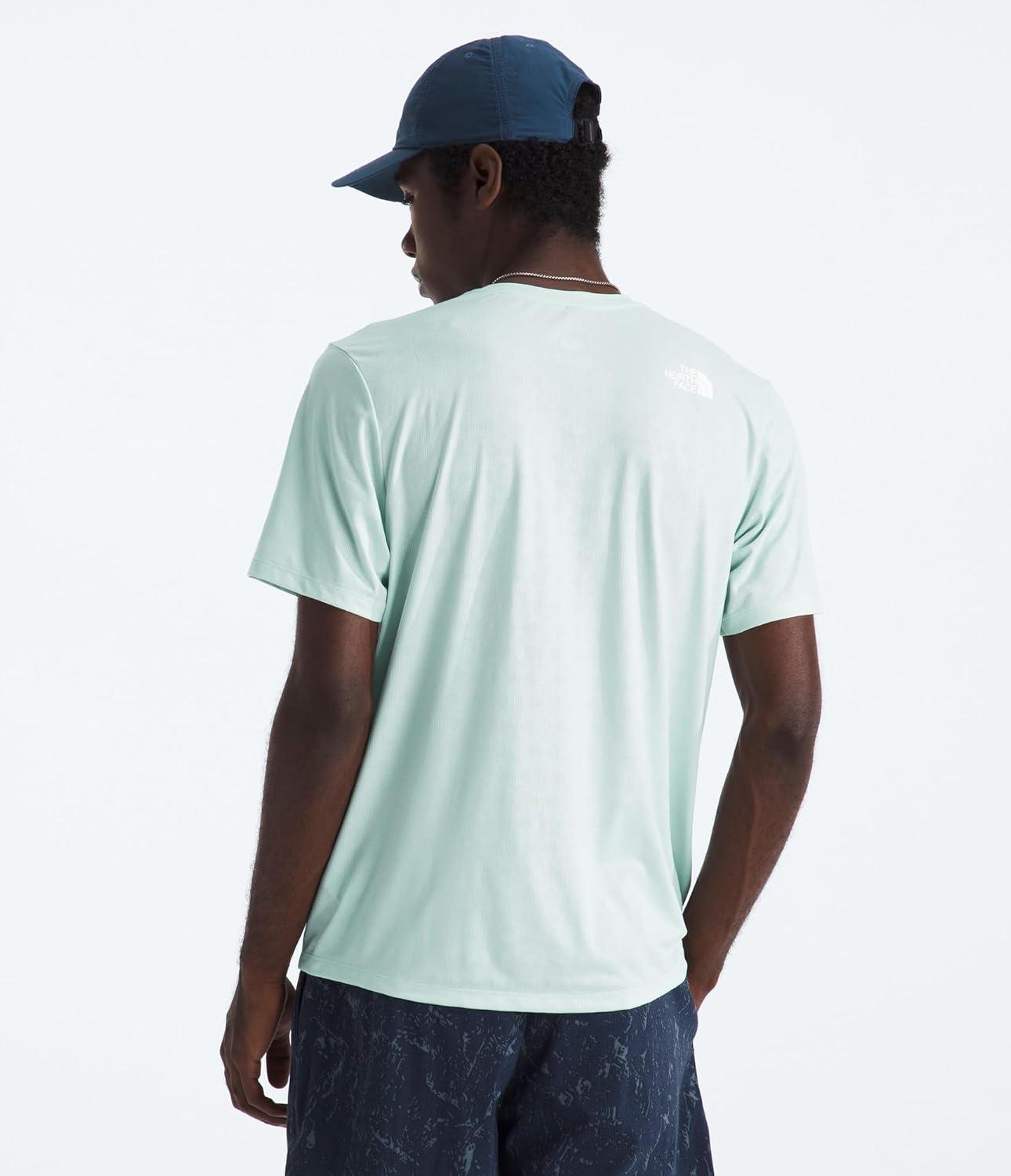 imageThe North Face Mens 247 Pentadome Embossed Short Sleeve Tee Regular Fit TShirt with MoistureWicking Flashdry TechOpal Frost