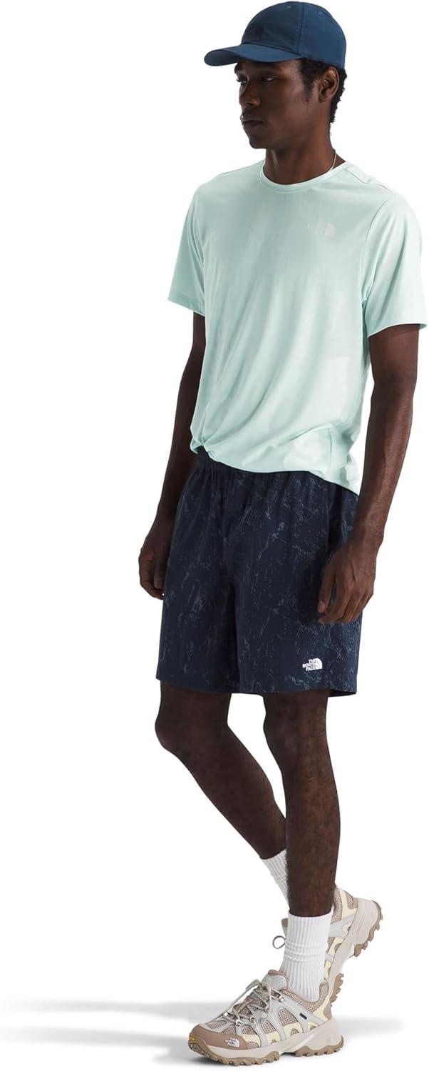 imageThe North Face Mens 247 Pentadome Embossed Short Sleeve Tee Regular Fit TShirt with MoistureWicking Flashdry TechOpal Frost