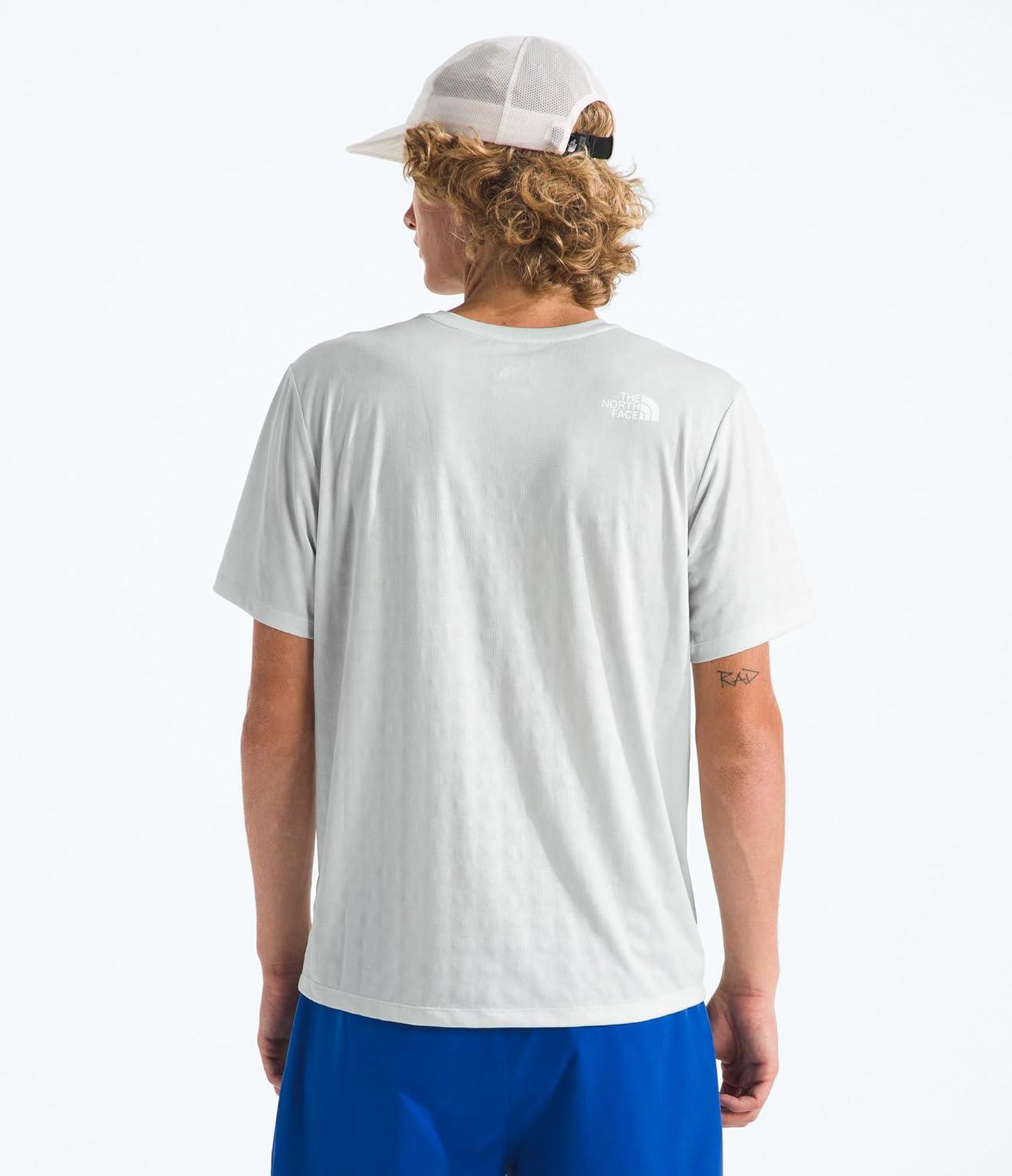 imageThe North Face Mens 247 Pentadome Embossed Short Sleeve Tee Regular Fit TShirt with MoistureWicking Flashdry TechPearl Stone