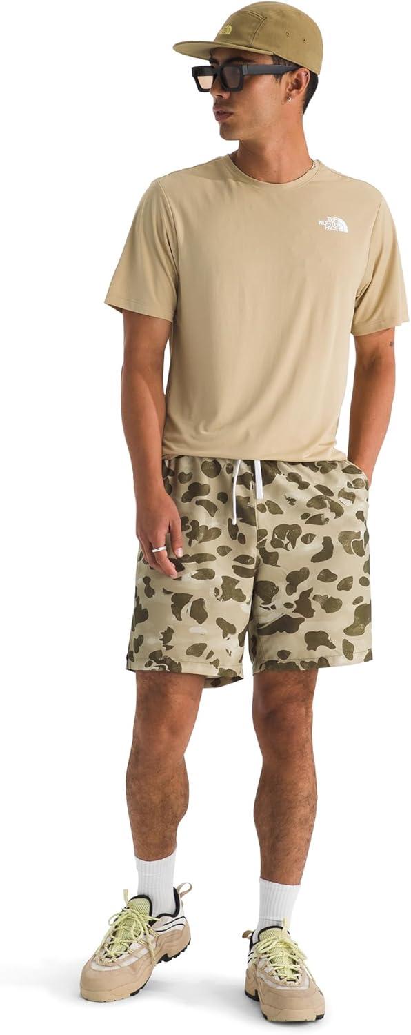 imageThe North Face Mens 247 ShortSleeve Tee Lightweight Athletic Shirt with Flashdry Technology amp Heat Transfer LogoKhaki Stone