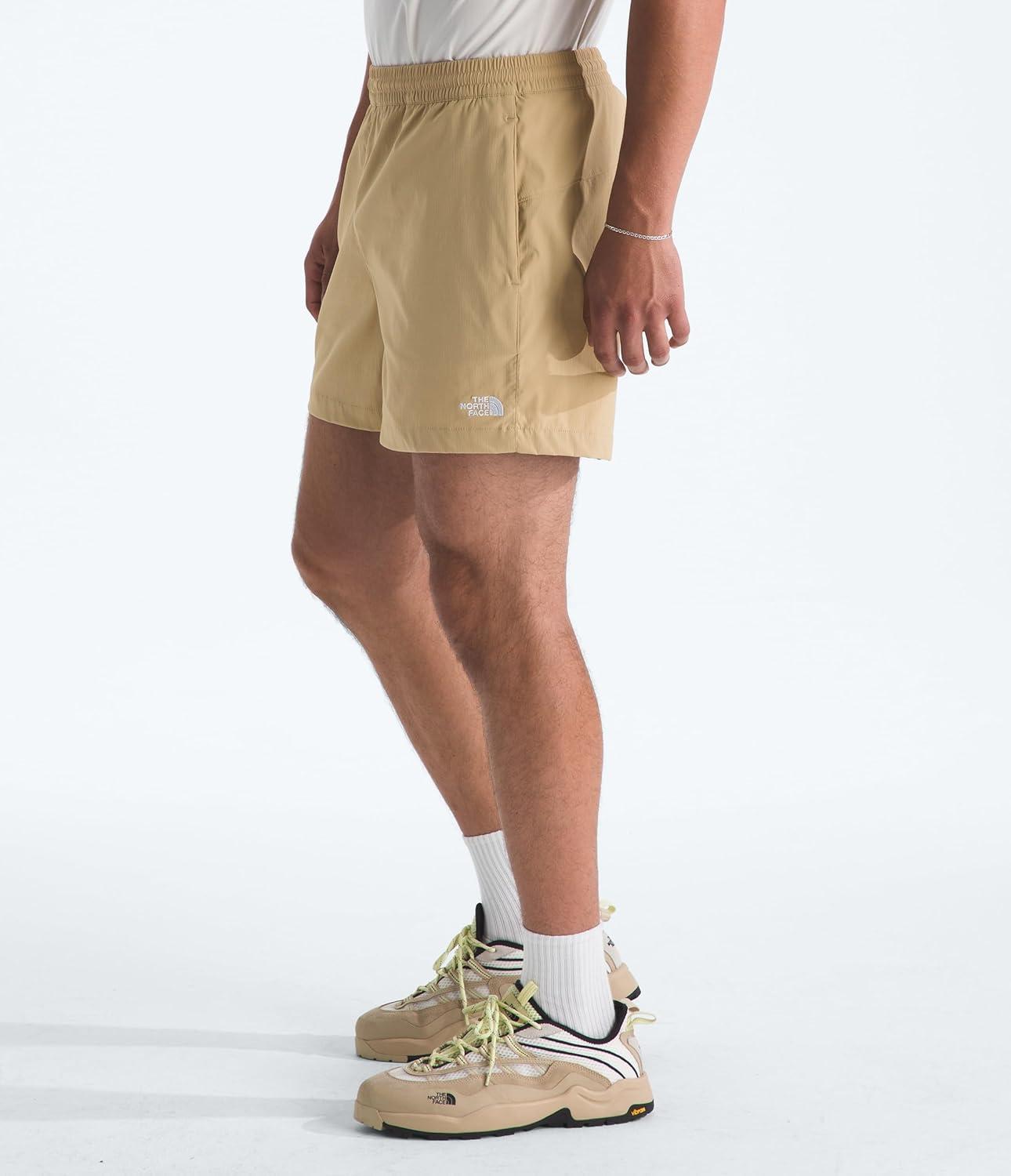 imageThe North Face Mens Class V Pathfinder WaterRepellent Pullon 5 Short Moisture Wicking Elastic WaistbandKhaki Stone