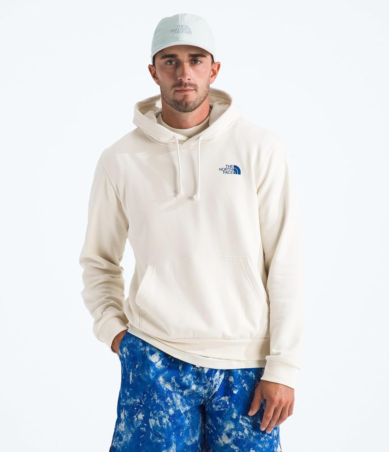 imageThe North Face Mens Escape the City Hoodie Casual Pullover Sweatshirt Bold Graphic Designs Kangaroo Hand PocketWhite Dune