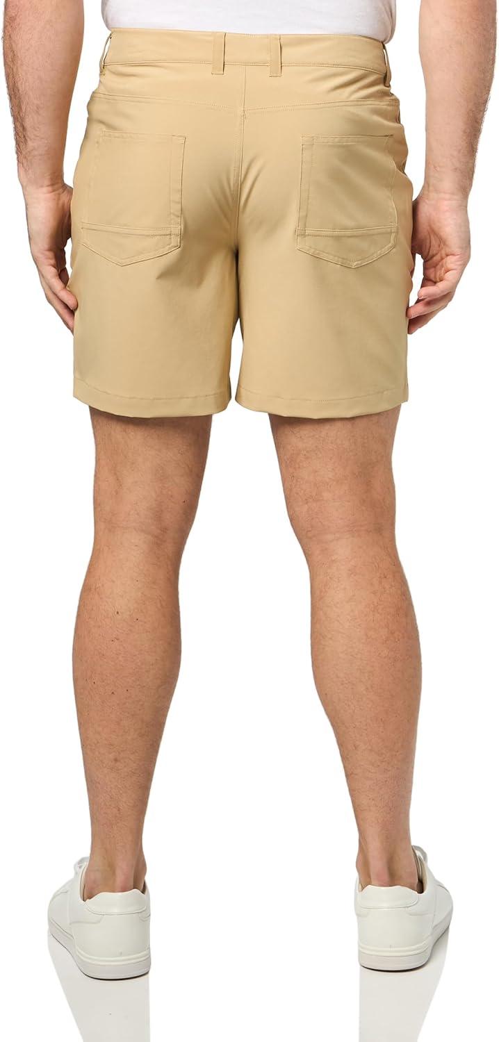 imageThe North Face Mens Paramount 7 Short Moisture Wicking Hiking Shorts Water Repellent Finish Belt Loops 5 PocketsKhaki Stone