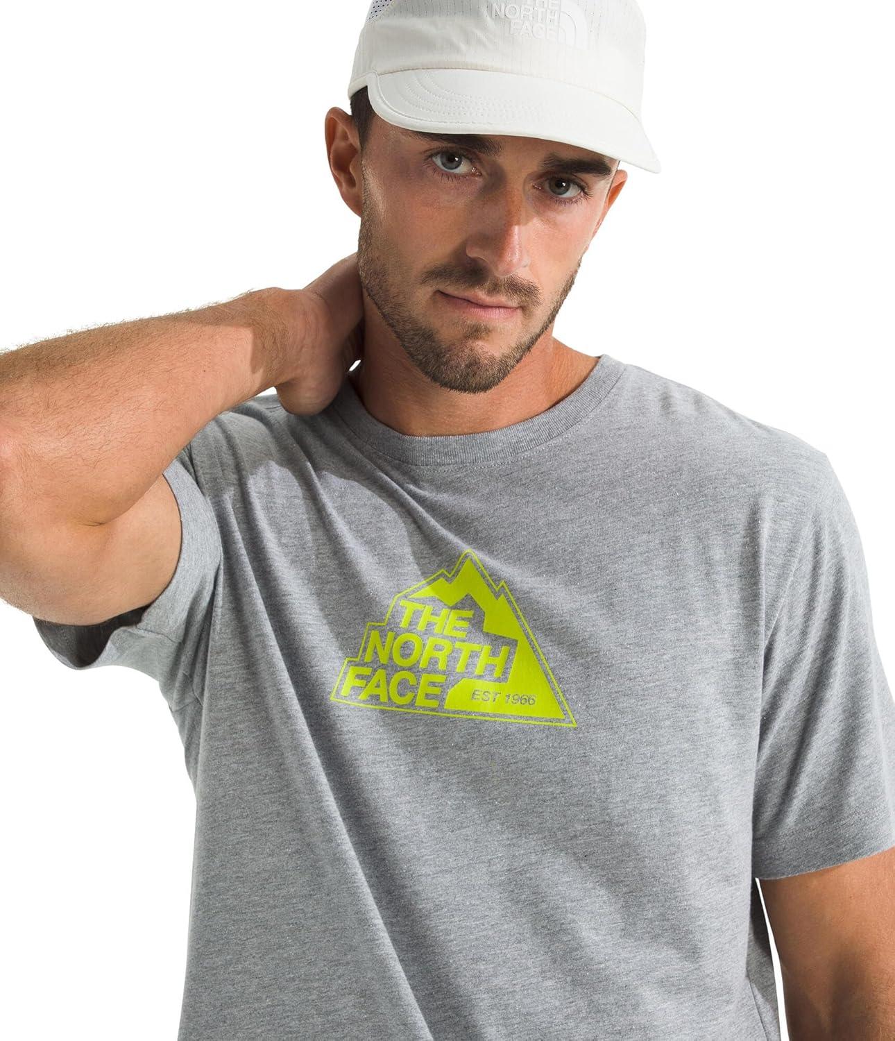 imageThe North Face Mens Since 66 ShortSleeve Tee Casual Stylish Graphic TShirt Regular Fit Soft FabricTnf Pale Grey HeatherFizz Lime