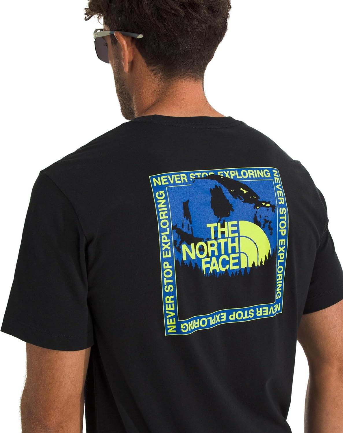 imageThe North Face Mens Stay Exploring ShortSleeve Tee Casual Graphic TShirt Regular Fit Soft Cotton FabricTnf Black