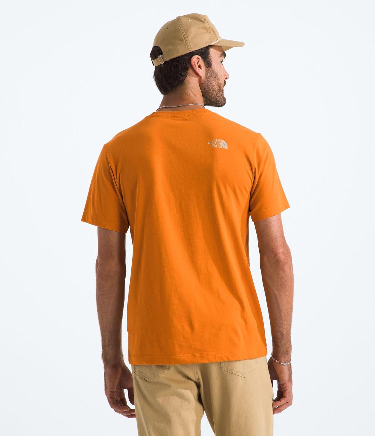 imageThe North Face Mens Sunrise Escape Regular Short Sleeve Tee Casual Graphic TShirt Regular Fit Soft Cotton FabricDust Orange