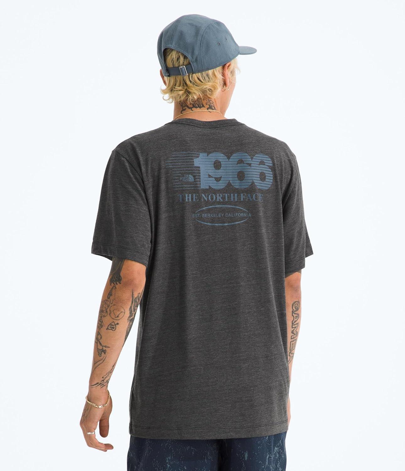 imageThe North Face Mens TriBlend Logo Play ShortSleeve Tee Casual Graphic TShirt Regular Fit CottonPolyesterTencelTnf Black White Heather