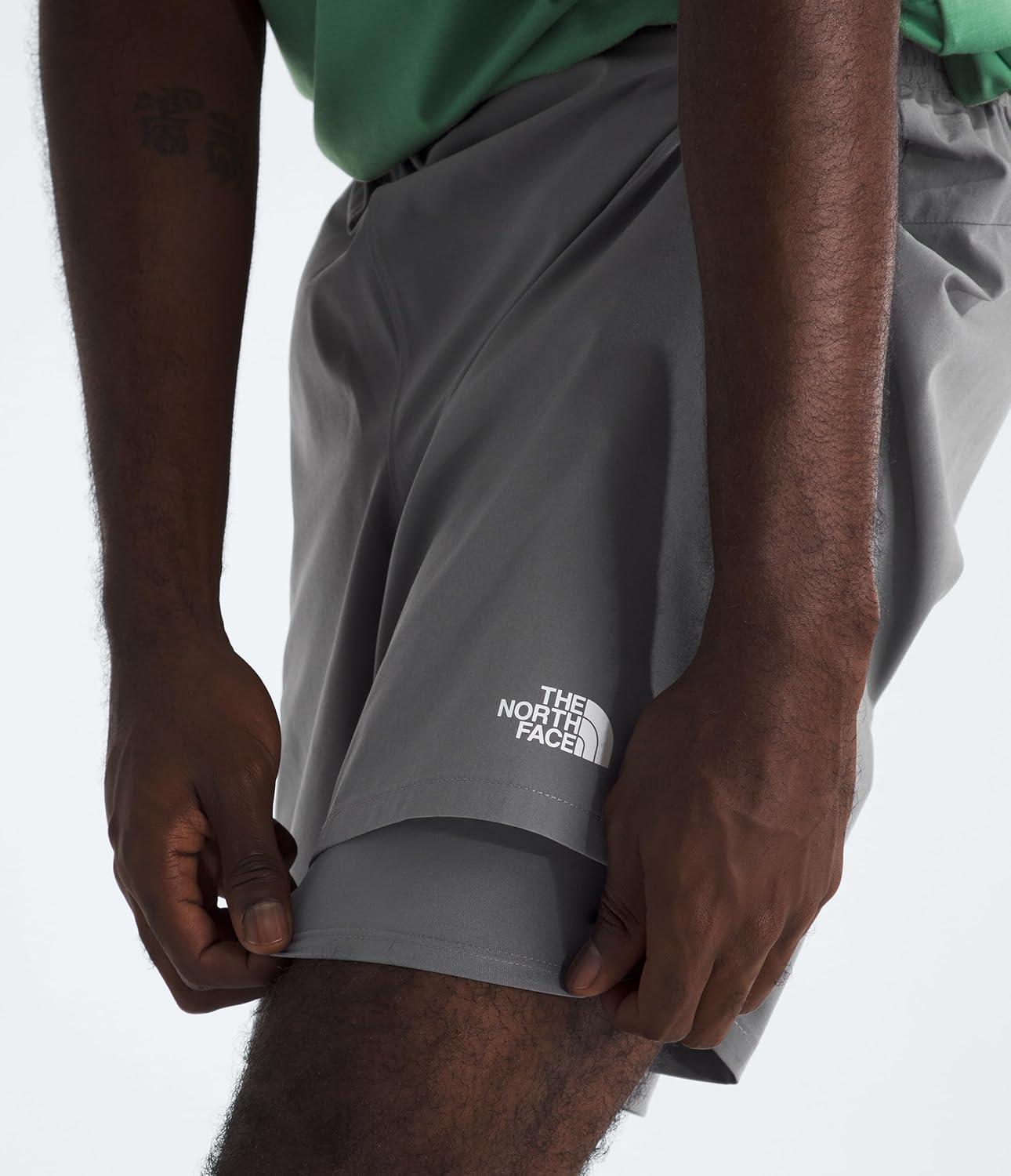 imageThe North Face Mens Wander 2in1 Short 7 Moisture Wicking Water Repellent Finish Stretch Waistband Hand PocketsSmoked Pearl