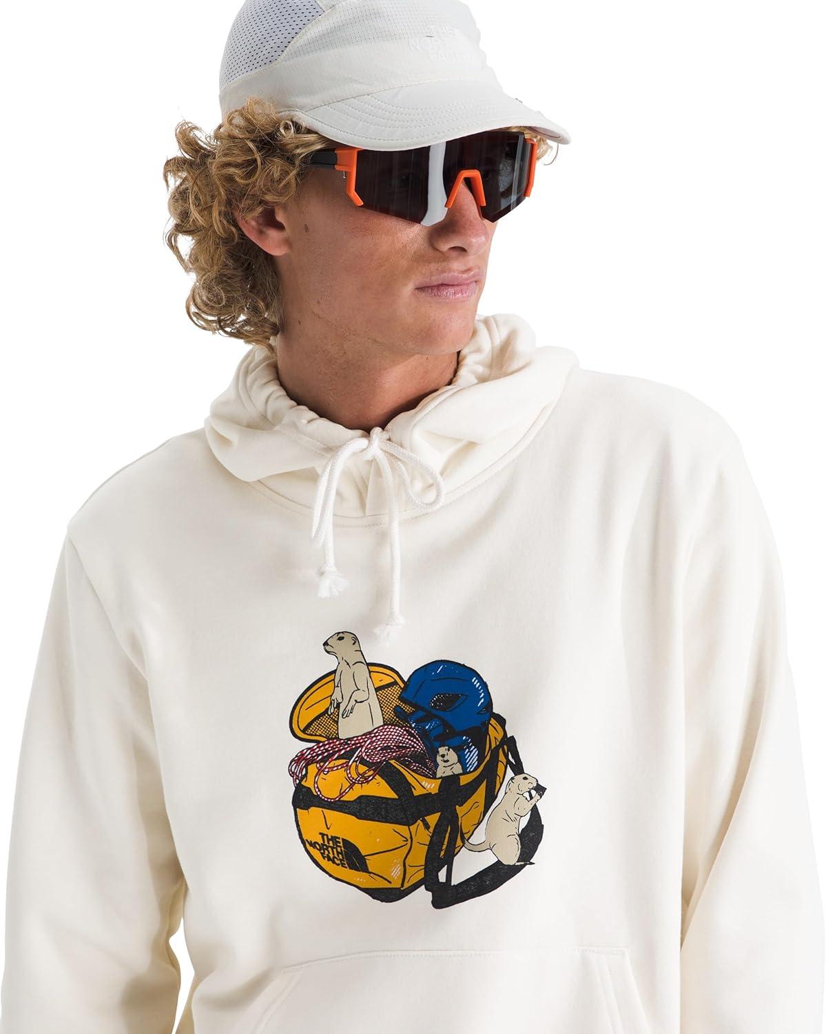 imageThe North Face Mens Woodland Wanderer Hoodie Casual Pullover Sweatshirt With Bold Graphic Designs Kangaroo Hand PocketWhite Dune