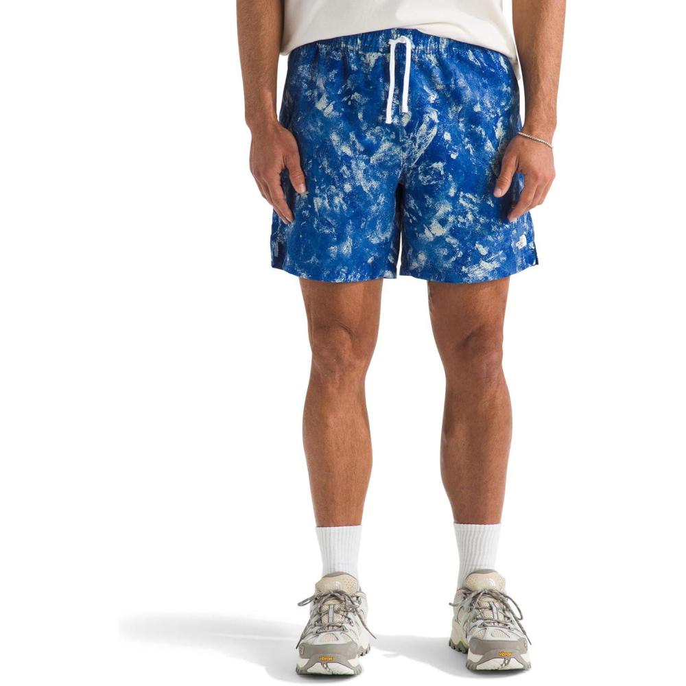 imageTHE NORTH FACE Mens Action Shorts 20 Lightweight amp Breathable Nylon Shorts With Flashdry Technology amp Adjustable DrawcordTnf Blue Chalk Texture Print