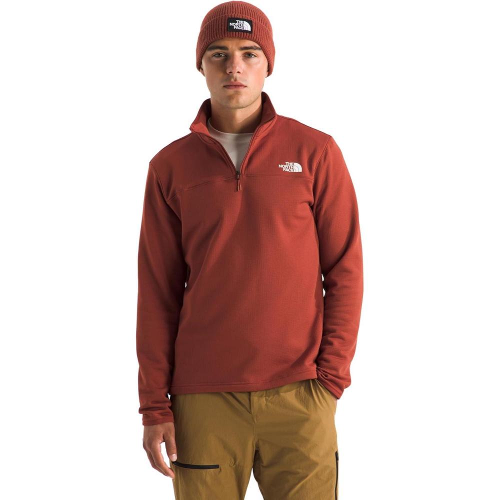 imageTHE NORTH FACE Mens Cedar Trail Grid Fleece 14 ZipIron Clay