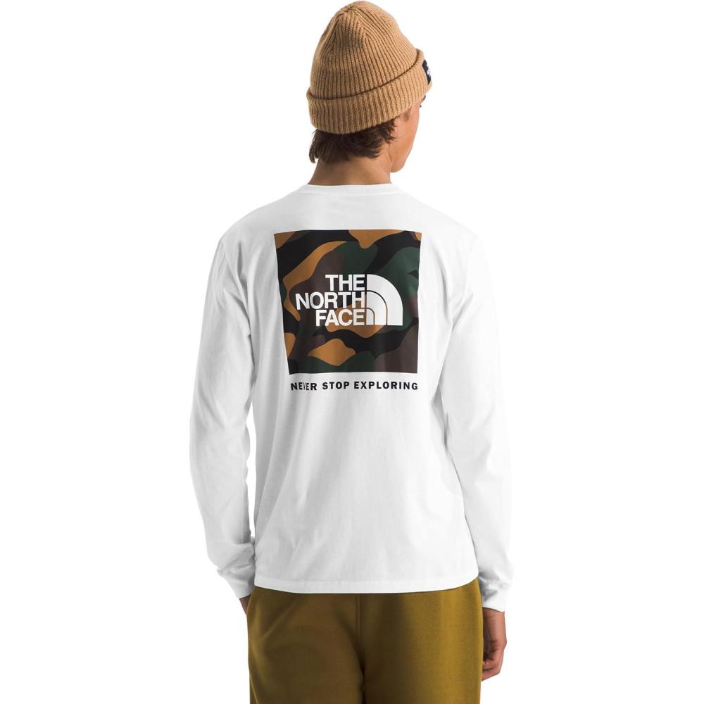 imageTHE NORTH FACE Mens Core Box Long Sleeve NSE Tee Tshirt With Ribbed Collar amp Cuffs for DurabilityTnf WhiteMulticolor