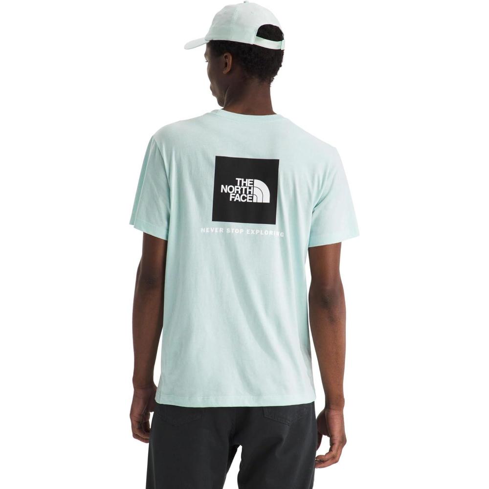 imageTHE NORTH FACE Mens Core Box NSE Short Sleeve Tee Branded Tshirt With a Ribbed CollarOpal Frost
