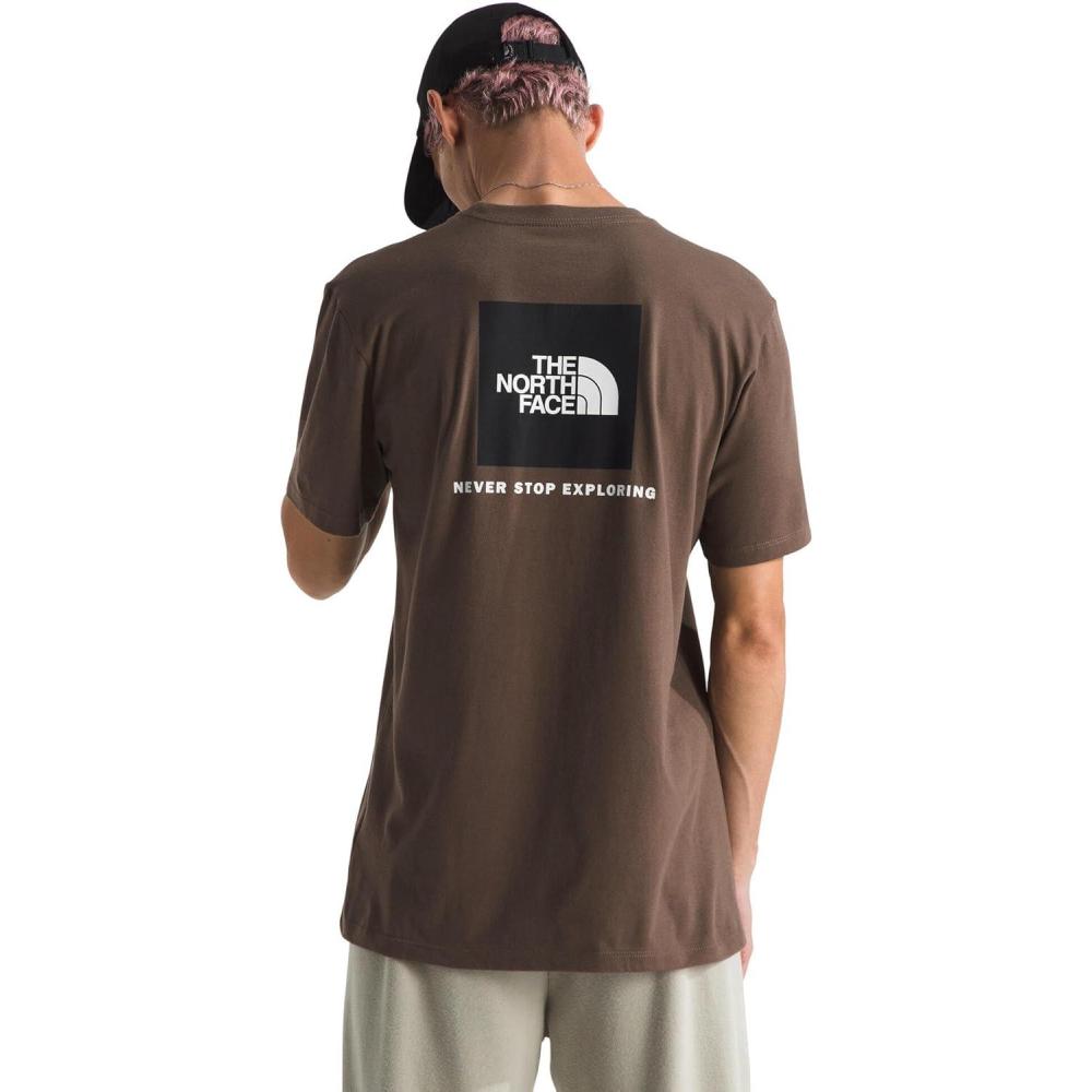 imageTHE NORTH FACE Mens Core Box NSE Short Sleeve Tee Branded Tshirt With a Ribbed CollarSmokey Brown