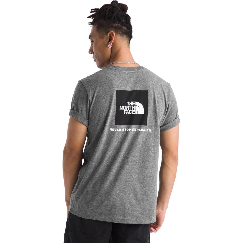 imageTHE NORTH FACE Mens Core Box NSE Short Sleeve Tee Branded Tshirt With a Ribbed CollarTnf Mid Grey Heather