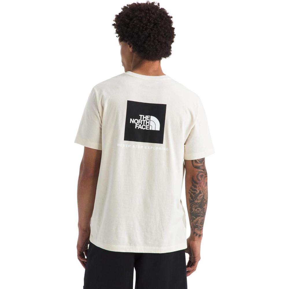 imageTHE NORTH FACE Mens Core Box NSE Short Sleeve Tee Branded Tshirt With a Ribbed CollarWhite Dune