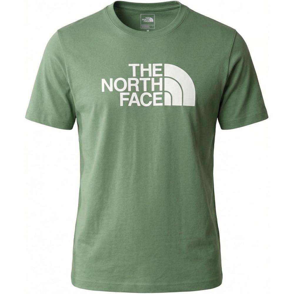 imageTHE NORTH FACE Mens Core Half Dome Shortsleeve Tee Regular Fit Cotton Shirt With Graphic Design amp Ribbed CollarDimmed Algae