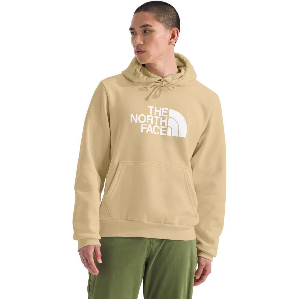 imageTHE NORTH FACE Mens Evolution Half Dome Hoodie Sweatshirt With 2 Piece Hood Adjustable Drawcord Kangaroo Hand PocketKhaki Stone