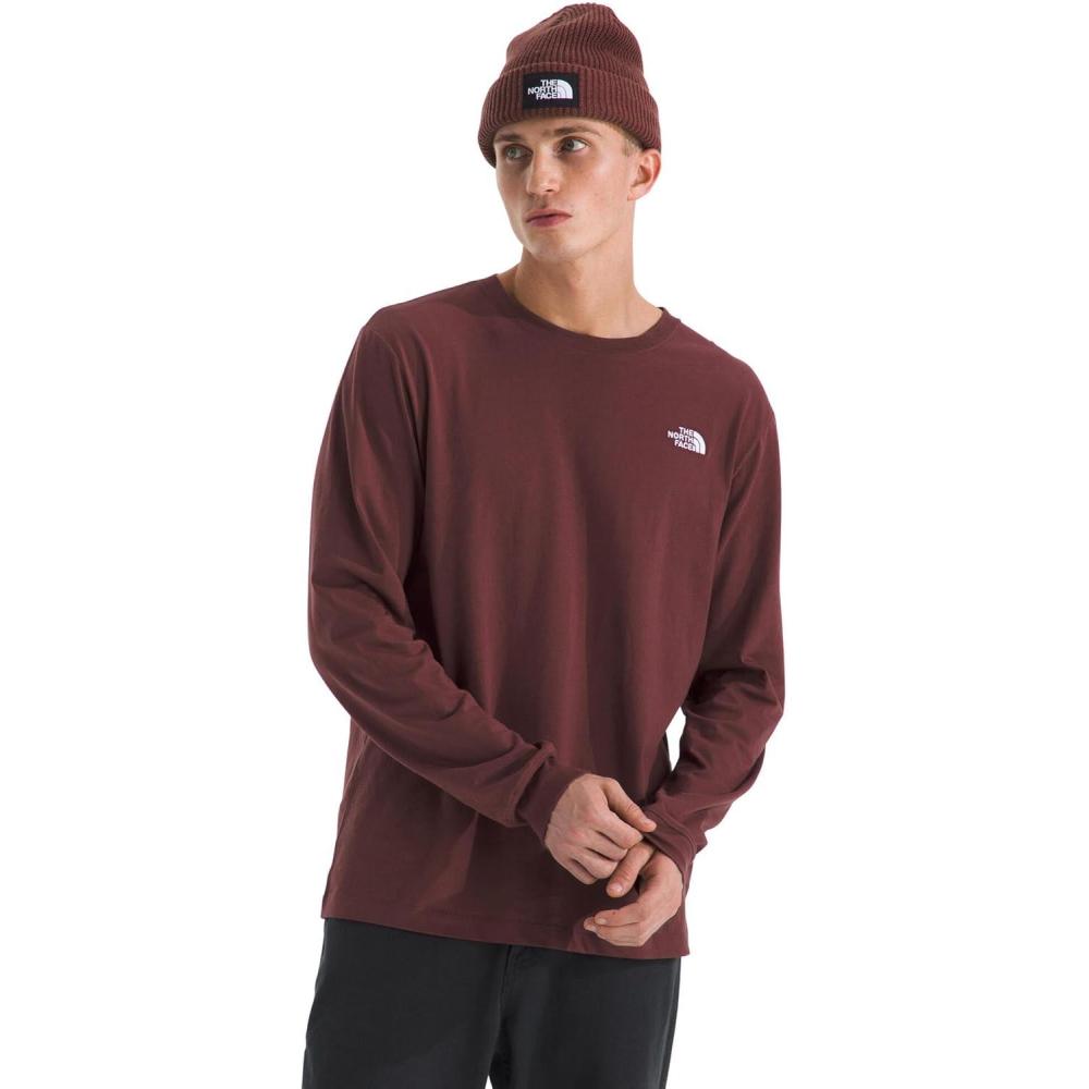 imageTHE NORTH FACE Mens Evolution Simple Dome Longsleeve Tee Cotton Shirt With the Classic LogoSumac