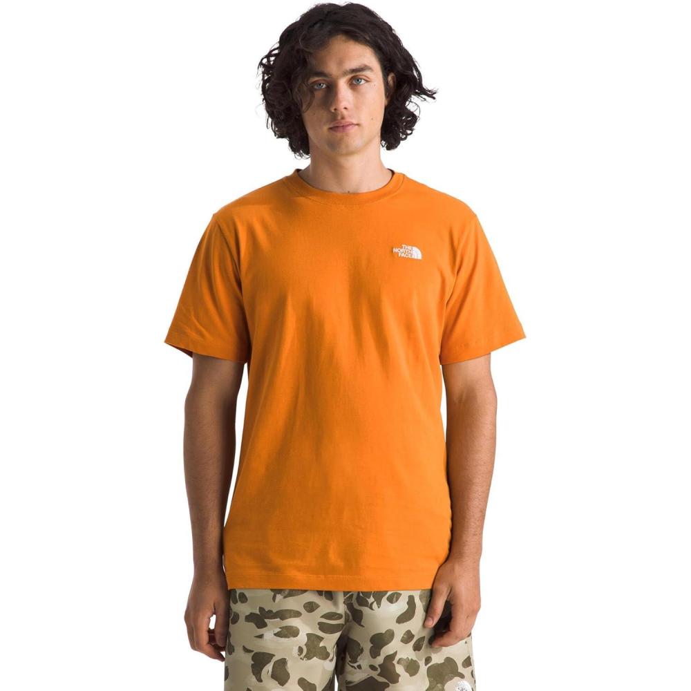 imageTHE NORTH FACE Mens Evolution Simple Dome Shortsleeve Tee Standard amp Big Size Cotton Shirt With the Classic LogoDust Orange