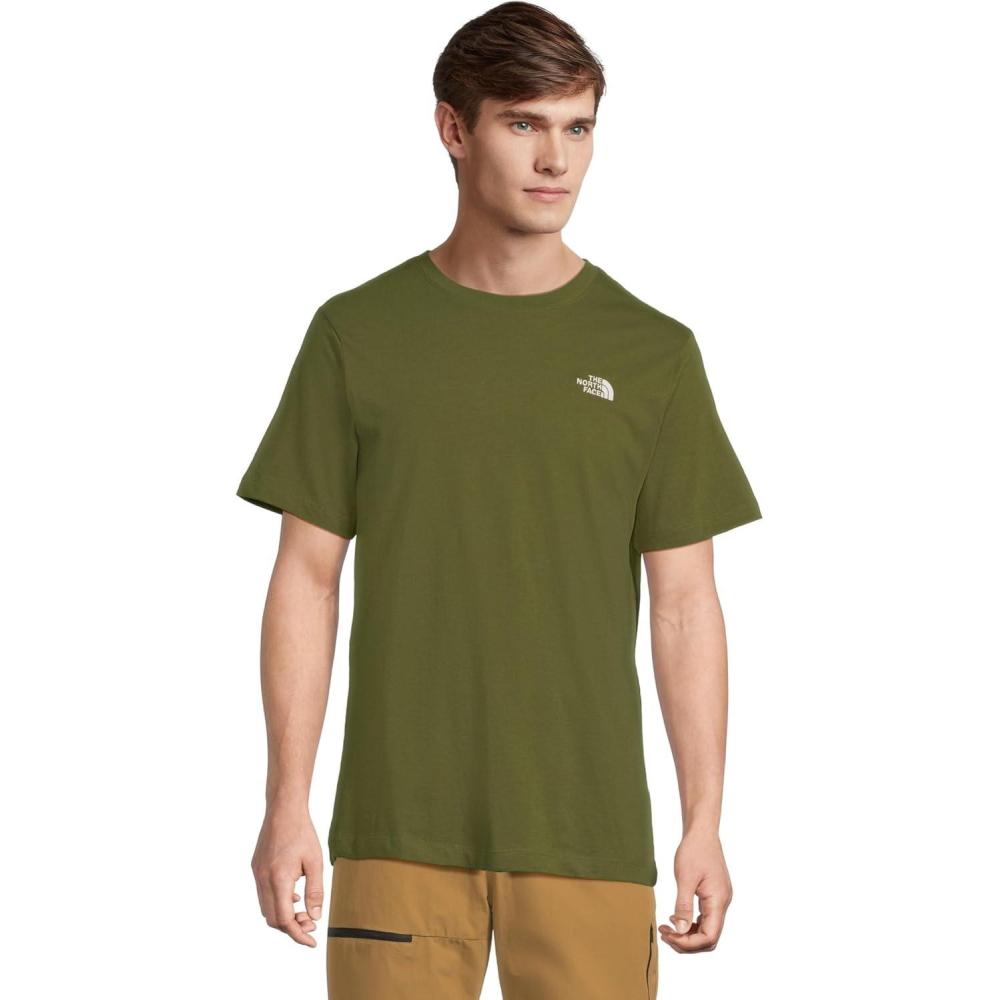 imageTHE NORTH FACE Mens Evolution Simple Dome Shortsleeve Tee Standard amp Big Size Cotton Shirt With the Classic LogoWoodland Green